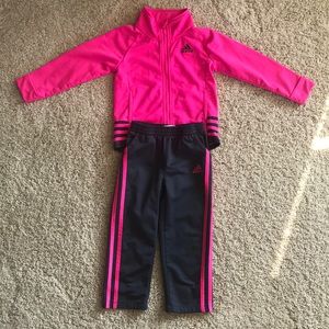 3t Adidas pink and gray track suit; good condition